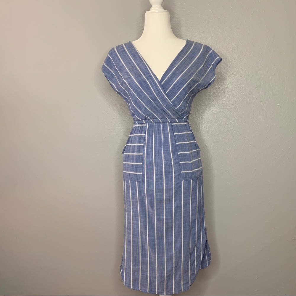V-Neck Sheath Dress w/ front pockets